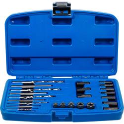 Kit d'alésage de vis HSS - Mèches HSS 3,2 à 8,7 mm - Acier HSS - 25 pces