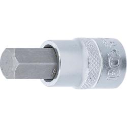 Bit application - indoor 6-kant - 12 mm - Actuators 3/8 "- CV-steel - matt chromed