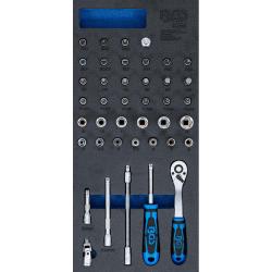 Narzędzie Tray - Steckschlüsselsatz 1/4 "- 1/3 wielkości szuflady - 41 szt.