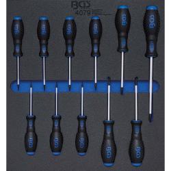 Plateau à outils - T-profile tournevis - T6 à T40 - 2/3 dépôt - 11 pcs.
