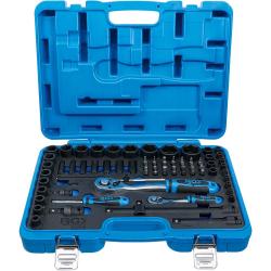 Gniazdo zasilania set - 6,3 mm 1/4 "i 12,5 mm 1/2" - CRO-MO nierdzewna - 69 szt.