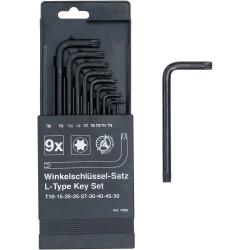 T-profile angle wrench set - T10 to T50 - 9 pcs.