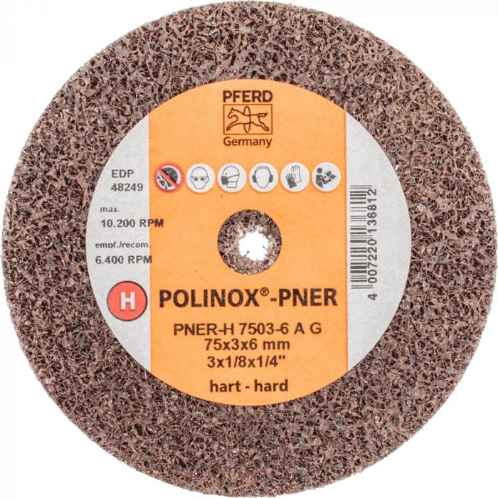 PFERD POLINOX kompakti hiomalaikka PNER - korundi / piikarbidi - ulompi ø 75 mm - poraus ø 6 mm - raekoko karkeasta hienoksi - muotoilu pehmeästä kovaan - 10 kpl - hinta per pakkaus