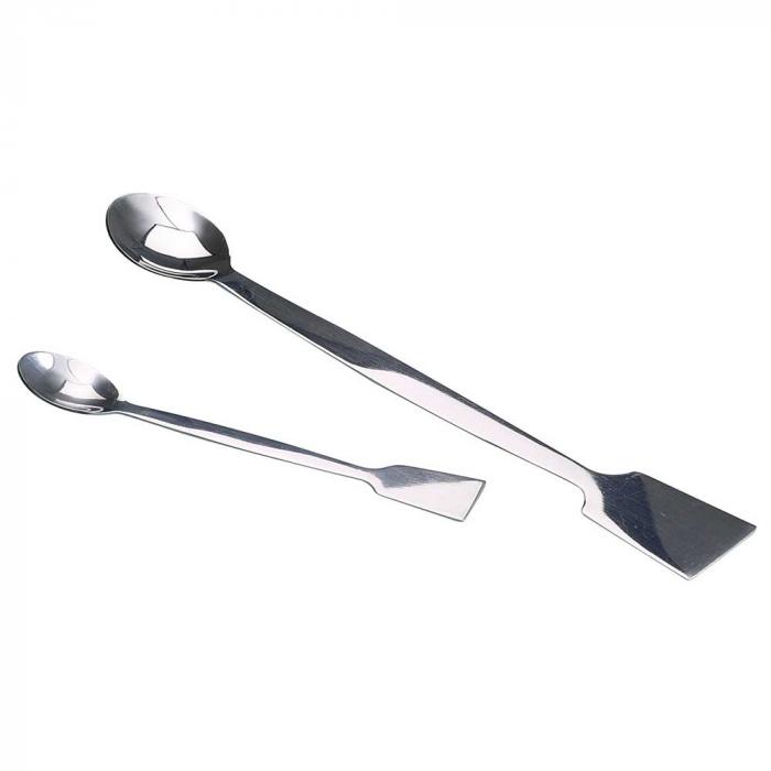 Cuillère spatule inox - double face - longueur 180 mm ou 300 mm -  contenance 4 ml ou 11 ml