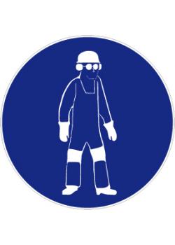 Mandatory sign "Use personal protective equipment" - diameter 5-40 cm