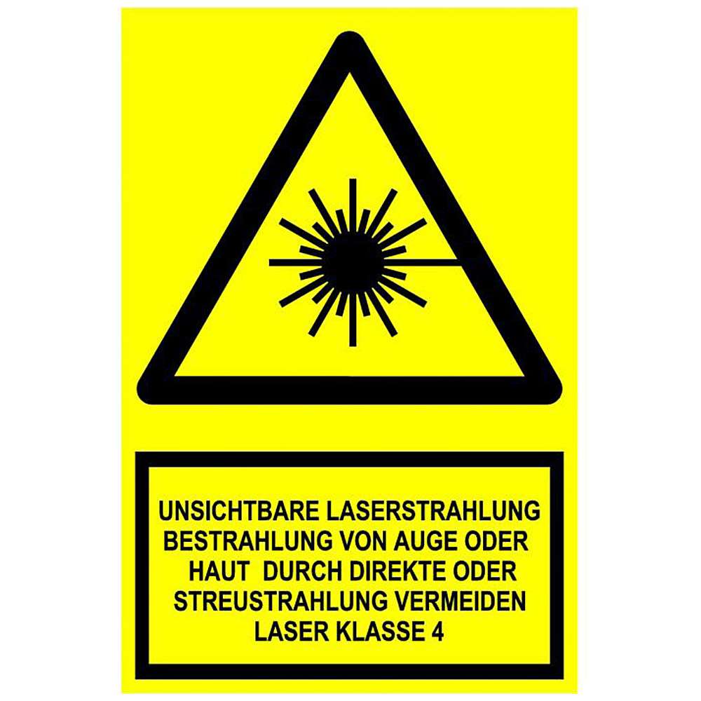 Warnschild - "Unsichtbare Laserstrahlung Bestrahlung von Auge oder Haut durch di