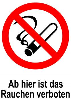 Verbotsschild - "Ab hier ist das Rauchen verboten" - 20x30cm/30x45cm