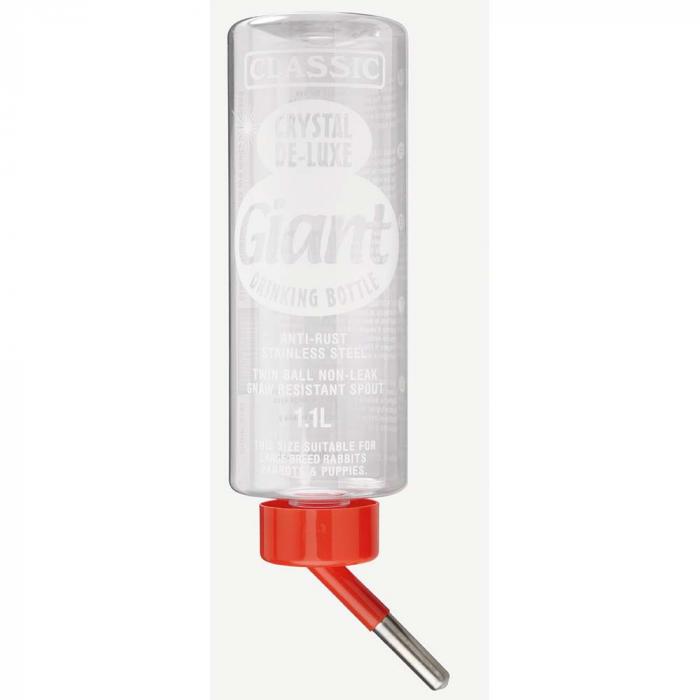 Drinking bottle Classic de Luxe - 75 to 1100 ml - transparent/red - VE 6 to 18 pieces - price per piece