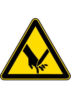 Znak ostrzegawczy "Niebezpieczeństwo skaleczenia" - Wymiary  5-40 cm
