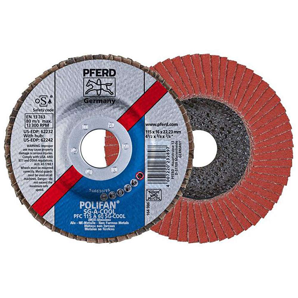 Flap disc - PFERD POLIFAN® - for INOX / non-ferrous metal - conical design COOL