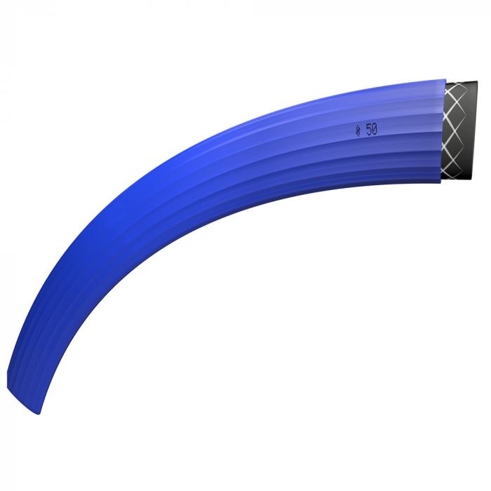 PVC-Flachschlauch Tricoflat® - Innen-Ø 25 bis 200 mm - Wandstärke 2,2 bis 3 mm - Länge 25 bis 100 m - Farbe blau - Preis per Rolle