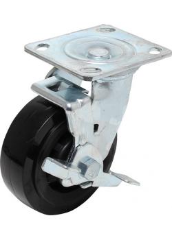 Castor - for tool trolley - Wheel diameter 127 mm - height 165 mm