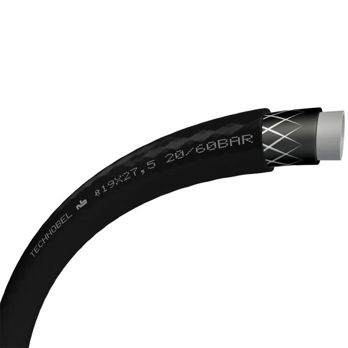 Multi-purpose hose - TechnobelÂ® - soft PVC - inside Ø 6 to 50 mm - PN 10 to 20 - length 25 to 50 m - black - price per roll