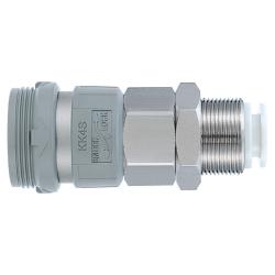 Quick coupling with socket - bulkhead design - hose Ø 3.2 to 16 mm - size M5 to 1/2 - pack of 5 - price per piece