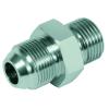 Straight adapter KOMATSU - chrome-plated steel - metr. AG M14 x 1.5 to M33 x 1.5 mm on BSP-AG G 1/4 "to G 1"