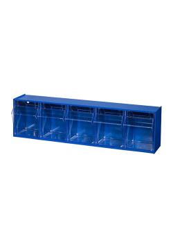 Hinged tray magazine - VarioPlus ProFlip 5 - polystyrene - blue