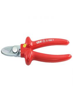 Cable shears - length 220 mm - chromed- dip-insulated handles - VDE