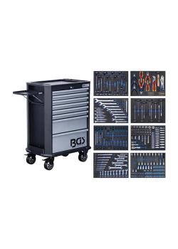 Wózek warsztatowy - 8 szuflad - z 299 narzędziami - wymiary (WxHxD) 724 x 1026,5 x 470 mm