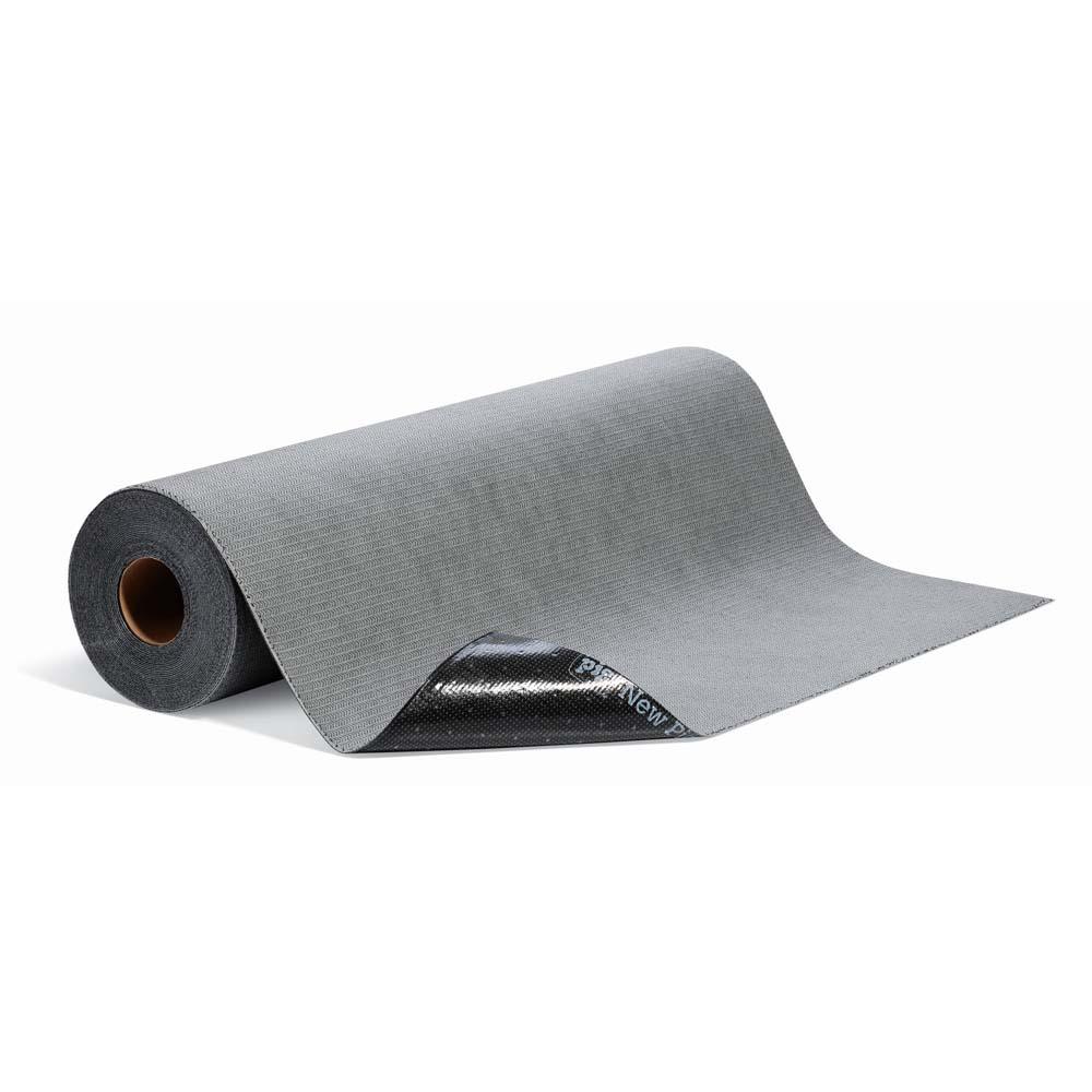 PIG® Grippy® selvklæbende absorberende måtterulle - grå - 81 cm x 15 til 46 m - absorberer 19,9 til 60,9 l/rulle - pris pr.