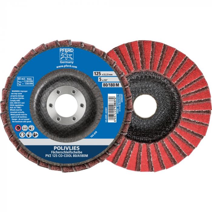 PFERD POLIVLIES serrated lock washer PVZ - CO-COOL / Korund A - outer-ø 115 and 125 mm - grain size CO-COOL 60 / A 100 G to CO-COOL 120 / A 240 F - 5 pieces - Price per unit