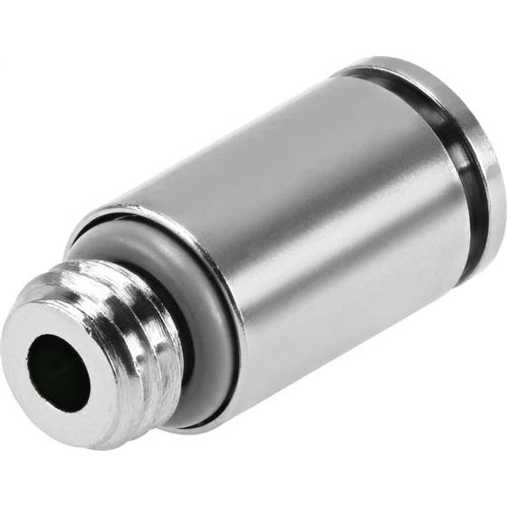 FESTO - NPQH-DK - Push-in fitting - Straight design - Nickel-plated brass - Male thread with hexagon socket - Nominal width 2.5 to 10.2 mm - PU 10 pieces - Price per PU