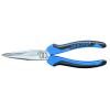 Flat-round-nose pliers - 2-component handle - angled - toothed