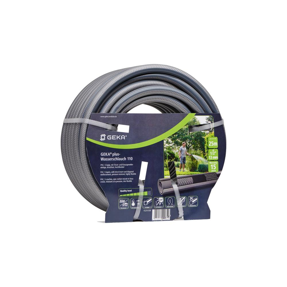 GEKA® plus - Water hose 110 - PVC - 5-ply - 1/2" or 5/8" - 25 to 50 m roll - Price per roll