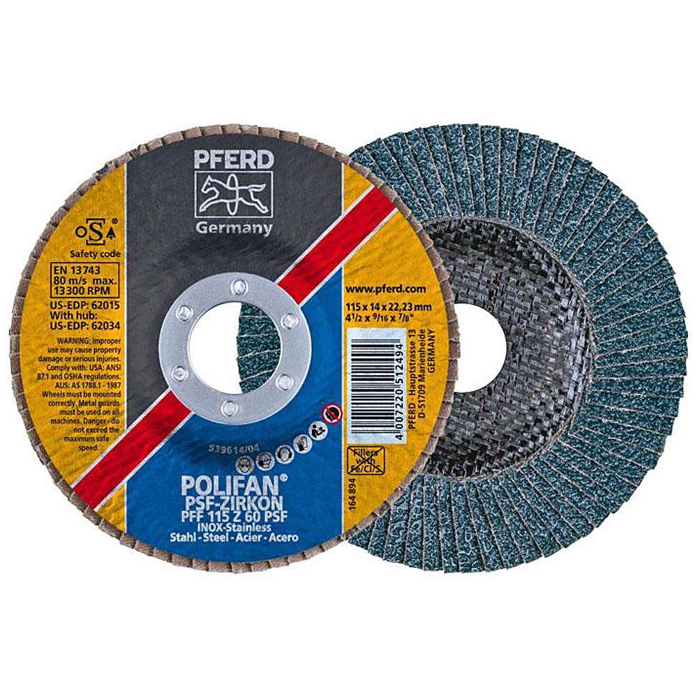 Flap disc - PFERD POLIFAN® - for steel / stainless steel - flat type