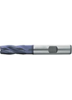 Schruppfräser HSS Co10 TiALN - für Stahl, Inox und Guss - DIN 844-K - Typ HR - m