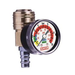 SATA Spritzluftkontrollmanometer - Druckmessung - mit Schnellkupplung und Nippel