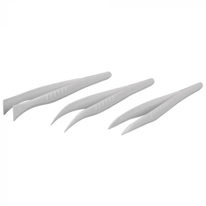 Disposable tweezers - PS - white - length 130 mm - different designs - PU 100 pieces - price per PU