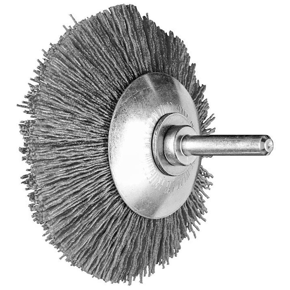 Tapered brush - PFERD - unknotted, made of ceramic grain - with shank - for non-ferrous metals, et al.
