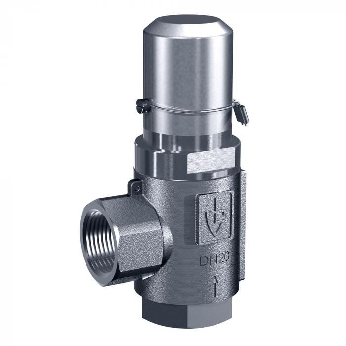 Series 418 - overflow valves / control valves - stainless steel - corner shape - with threaded connections - external adjustment - DN 10 to DN 32 - PTFE - different versions
