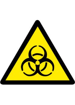 Advarselsskilt "Biohazard" benlængde fra 5 til 40 cm