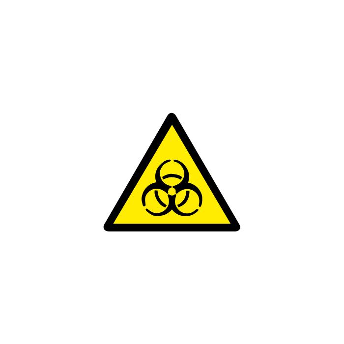 Advarselsskilt "Biohazard" benlængde fra 5 til 40 cm