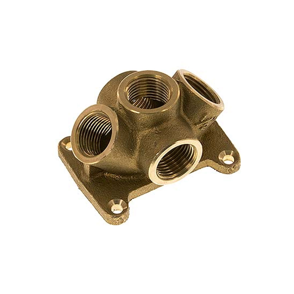 Distribution Piece - Brass - 5 Or 3 + 2 x Female - 1 / 2 "- For Wall Mounting
