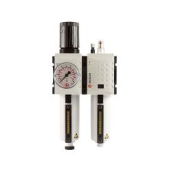 2-piece maintenance unit - FUTURA - with metal tank - sight tube and pressure gauge - BG 1 - G1/4 or G3/8 - condensate drain HA