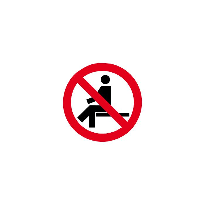 Forbud sign - "Sitting forbudt" - Ø 5 til 40 cm