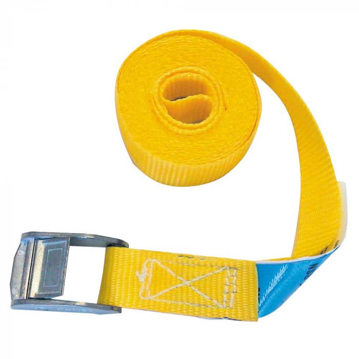 Clamp lock belt - polyester - yellow - length 3 to 5 m - width 24 mm - load capacity up to 400 kg