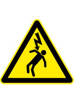 Panneau d'avertissement "High Voltage Danger!" - Longueur de jambe 5-40 cm