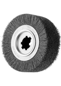 PFERD round brush RBU - untangled - steel wire - outer-ø 250 mm - trimming width 80 and 100 mm - bore ø 50.8 mm - trimming material-ø 0.35 and 0.50 mm