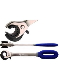 Ratchet ring wrench - open - chrome vanadium - sizes 8 to 15 mm