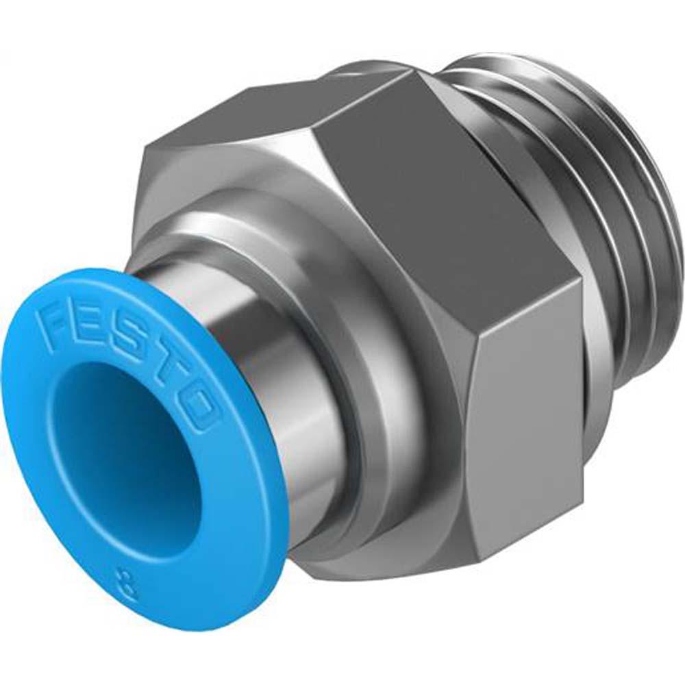 FESTO - QS - Push-in fitting - Nickel-plated brass - Male thread with external hex - Nominal size 3 to 13 mm - Packing unit 1/10 - Price per unit