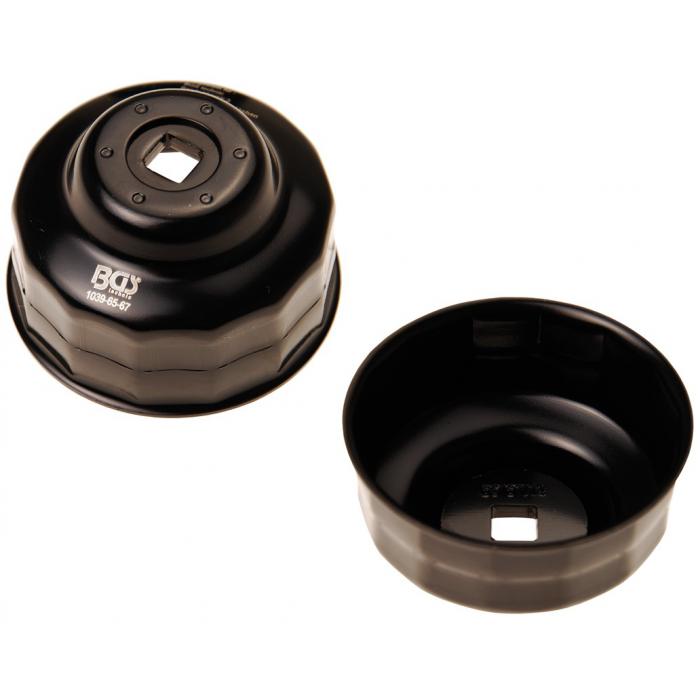 Oil filter cap - size 66 mm x 6 mm x 18 grooves to 108-kant - 10 mm (3/8 ") 4-kant drive