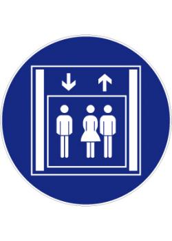 Mandatory sign "Passenger lift" - diameter 5-40 cm
