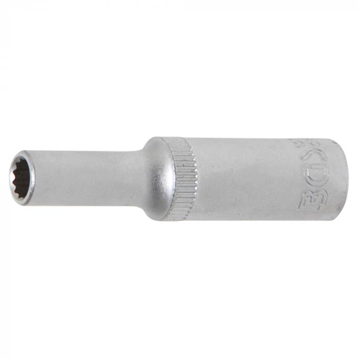 Twelve-point socket wrench insert - deep - internal square drive 6.3 mm (1/4 ") - width across flats 4 to 13 mm