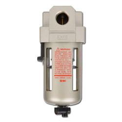 Filtre fin pour air comprimé SMC AF -  5µm - 10 bar - jusque 13800l/min - purge du condensat manuelle