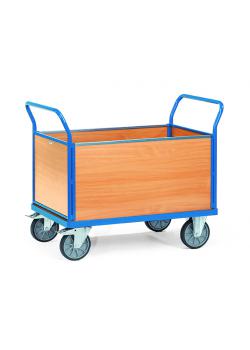 Four trolley - with 4 wooden walls - up to 600 kg