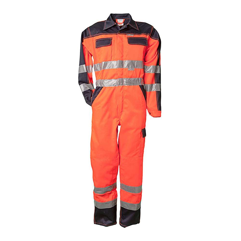 Warnschutz-Rallyekombi - 85% Polyester/ 15% Baumwolle - orange/marine