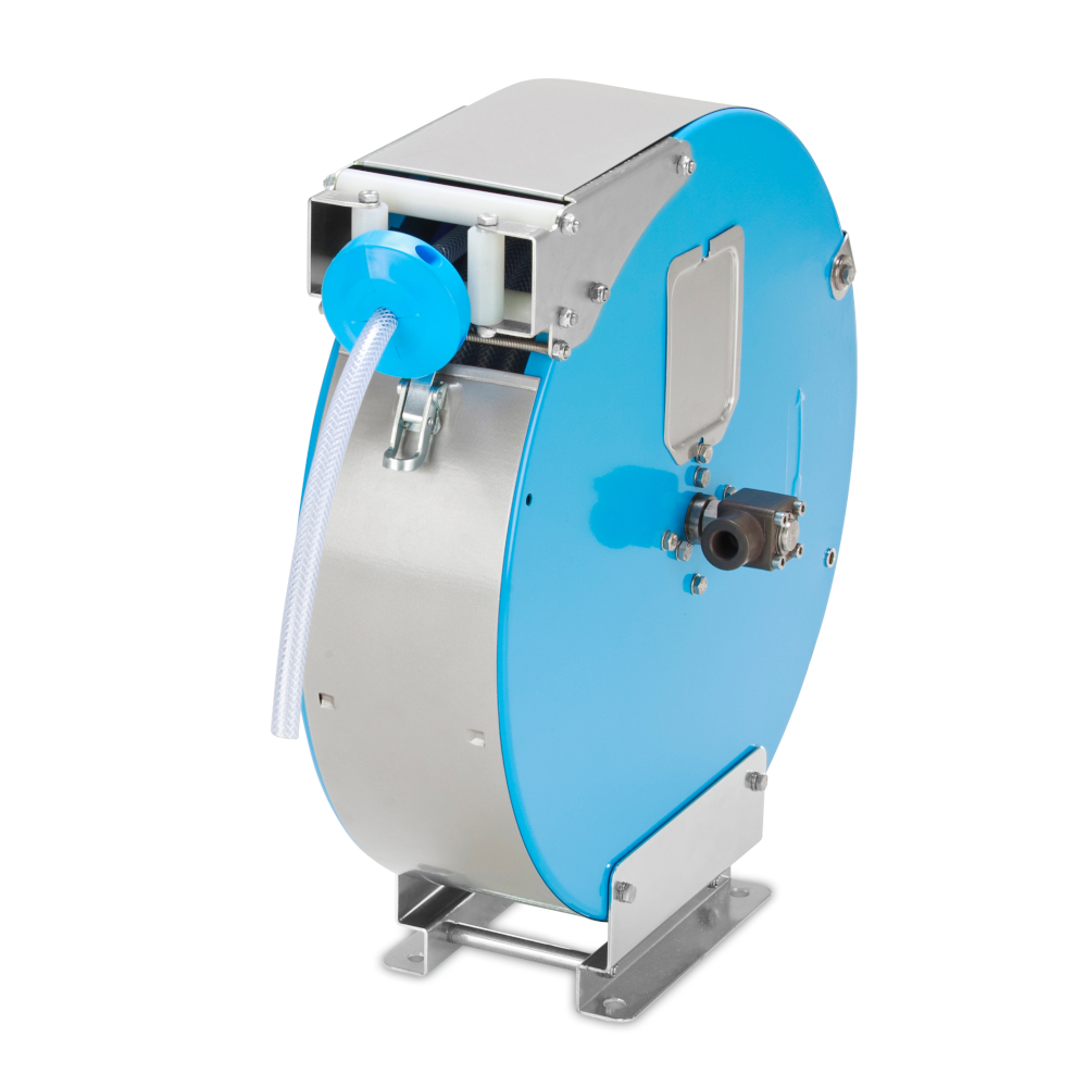 Hose reel PST14/10 - automatic spring return - steel or stainless steel - DN 10 mm (3/8") - max. 14 m hose